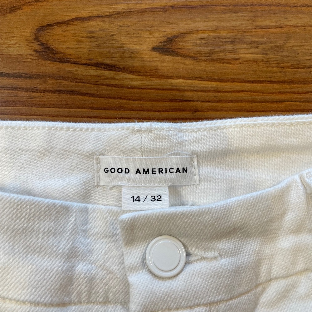 Good American Off-White Flare & Wide Leg Jeans